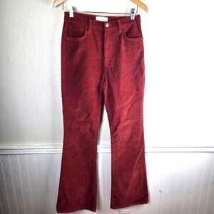 Women's Corduroy C/E Current Elliott Red Bootcut Pants Waist Size 27
